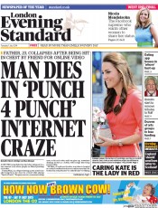 London Evening Standard () Newspaper Front Page for 2 July 2014