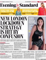 London Evening Standard () Newspaper Front Page for 2 July 2020