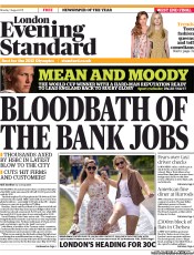 London Evening Standard () Newspaper Front Page for 2 August 2011