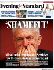 London Evening Standard () Newspaper Front Page for 2 August 2018