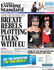 London Evening Standard () Newspaper Front Page for 30 October 2017