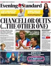 London Evening Standard () Newspaper Front Page for 30 October 2018