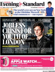 London Evening Standard () Newspaper Front Page for 30 November 2021