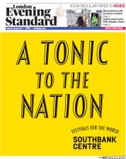 London Evening Standard () Newspaper Front Page for 30 January 2017