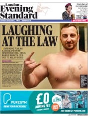 London Evening Standard () Newspaper Front Page for 30 January 2018