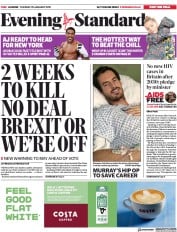 London Evening Standard () Newspaper Front Page for 30 January 2019