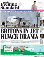 London Evening Standard () Newspaper Front Page for 30 March 2016