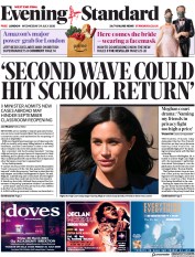 London Evening Standard () Newspaper Front Page for 30 July 2020
