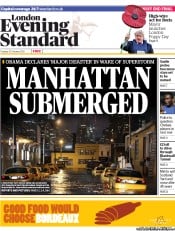 London Evening Standard () Newspaper Front Page for 31 October 2012