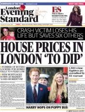 London Evening Standard () Newspaper Front Page for 31 October 2014