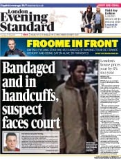 London Evening Standard () Newspaper Front Page for 31 May 2013