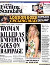 London Evening Standard () Newspaper Front Page for 31 July 2013