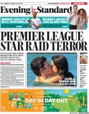 London Evening Standard () Newspaper Front Page for 31 July 2019