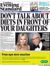 London Evening Standard () Newspaper Front Page for 31 August 2017