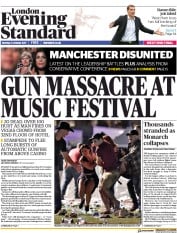 London Evening Standard () Newspaper Front Page for 3 October 2017