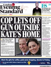 London Evening Standard () Newspaper Front Page for 3 November 2012
