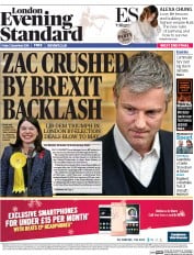London Evening Standard () Newspaper Front Page for 3 December 2016