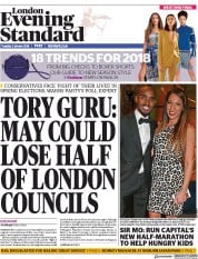 London Evening Standard () Newspaper Front Page for 3 January 2018