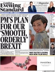 London Evening Standard () Newspaper Front Page for 3 February 2017