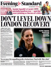 London Evening Standard () Newspaper Front Page for 3 February 2022