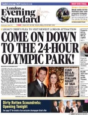 London Evening Standard () Newspaper Front Page for 3 April 2014