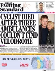 London Evening Standard () Newspaper Front Page for 3 June 2016