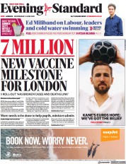 London Evening Standard () Newspaper Front Page for 3 June 2021