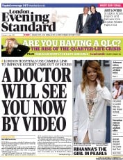 London Evening Standard () Newspaper Front Page for 3 July 2013