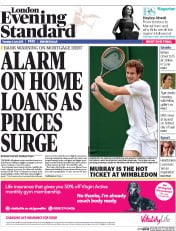London Evening Standard () Newspaper Front Page for 3 July 2015