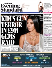 London Evening Standard () Newspaper Front Page for 4 October 2016