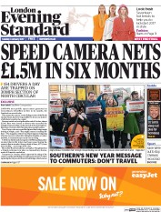 London Evening Standard () Newspaper Front Page for 4 January 2017