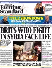 London Evening Standard () Newspaper Front Page for 4 February 2014