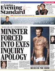 London Evening Standard () Newspaper Front Page for 4 April 2014