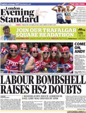 London Evening Standard () Newspaper Front Page for 4 July 2013