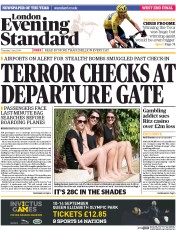 London Evening Standard () Newspaper Front Page for 4 July 2014