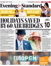 London Evening Standard () Newspaper Front Page for 4 July 2020