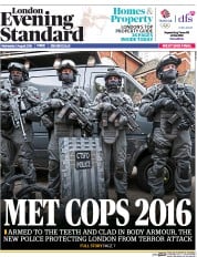 London Evening Standard () Newspaper Front Page for 4 August 2016