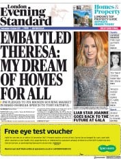 London Evening Standard () Newspaper Front Page for 5 October 2017