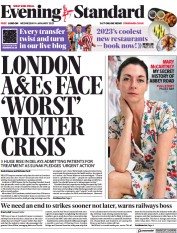 London Evening Standard () Newspaper Front Page for 5 January 2023