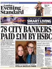 London Evening Standard () Newspaper Front Page for 5 March 2013