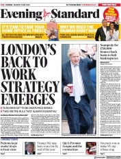 London Evening Standard () Newspaper Front Page for 5 May 2020