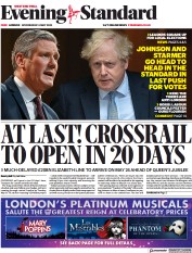 London Evening Standard () Newspaper Front Page for 5 May 2022