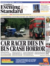 London Evening Standard () Newspaper Front Page for 5 June 2014
