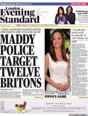 London Evening Standard () Newspaper Front Page for 5 July 2013