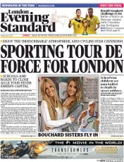 London Evening Standard () Newspaper Front Page for 5 July 2014
