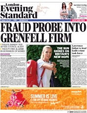 London Evening Standard () Newspaper Front Page for 5 July 2017