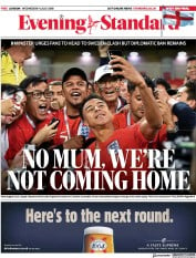 London Evening Standard () Newspaper Front Page for 5 July 2018