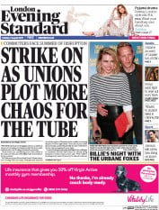 London Evening Standard () Newspaper Front Page for 5 August 2015