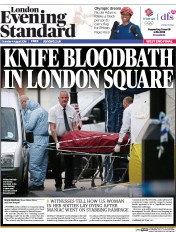 London Evening Standard () Newspaper Front Page for 5 August 2016