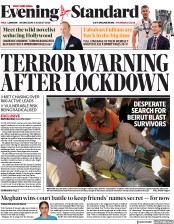 London Evening Standard () Newspaper Front Page for 5 August 2020